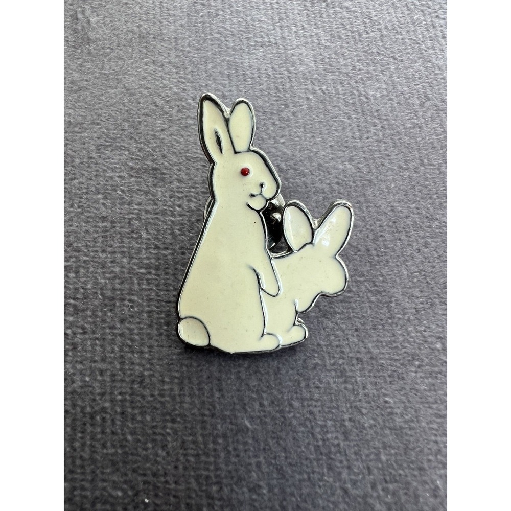 Rabbit Enamel Pin Cute Bunny Lapel Pin Animal Brooch 1.18 Inches - Picture 4 of 4